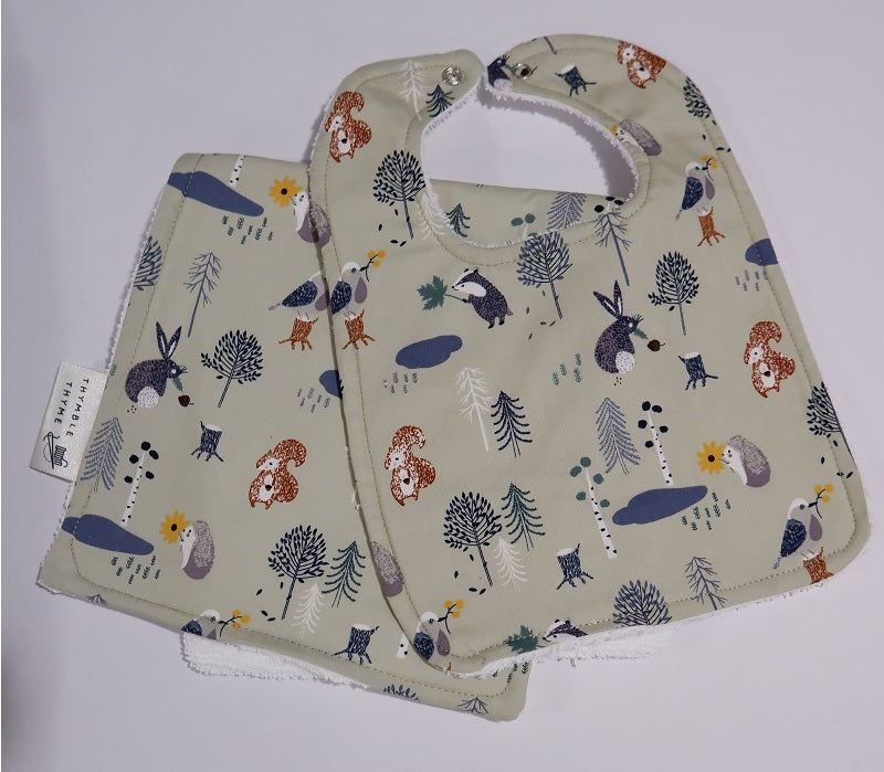 Bib 'n' Burp - Matching Set - Sage Forest